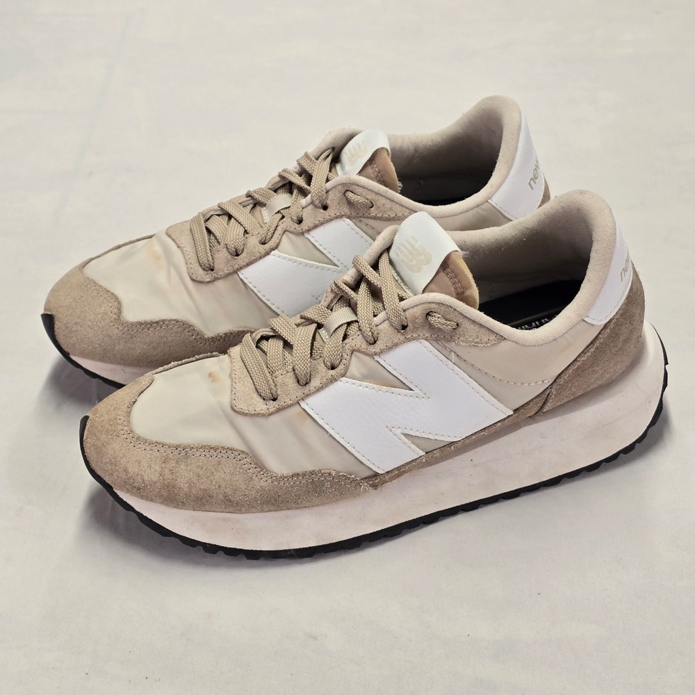 New Balance 237 Casual Fashion Sneakers Beige White Womens Athletic Shoes Size 8